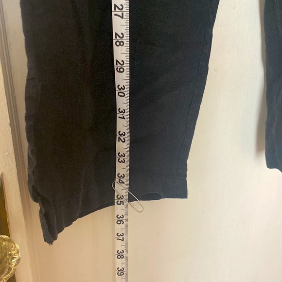 Dark Black Eileen Fisher Linen Pants - Picture 2 of 6